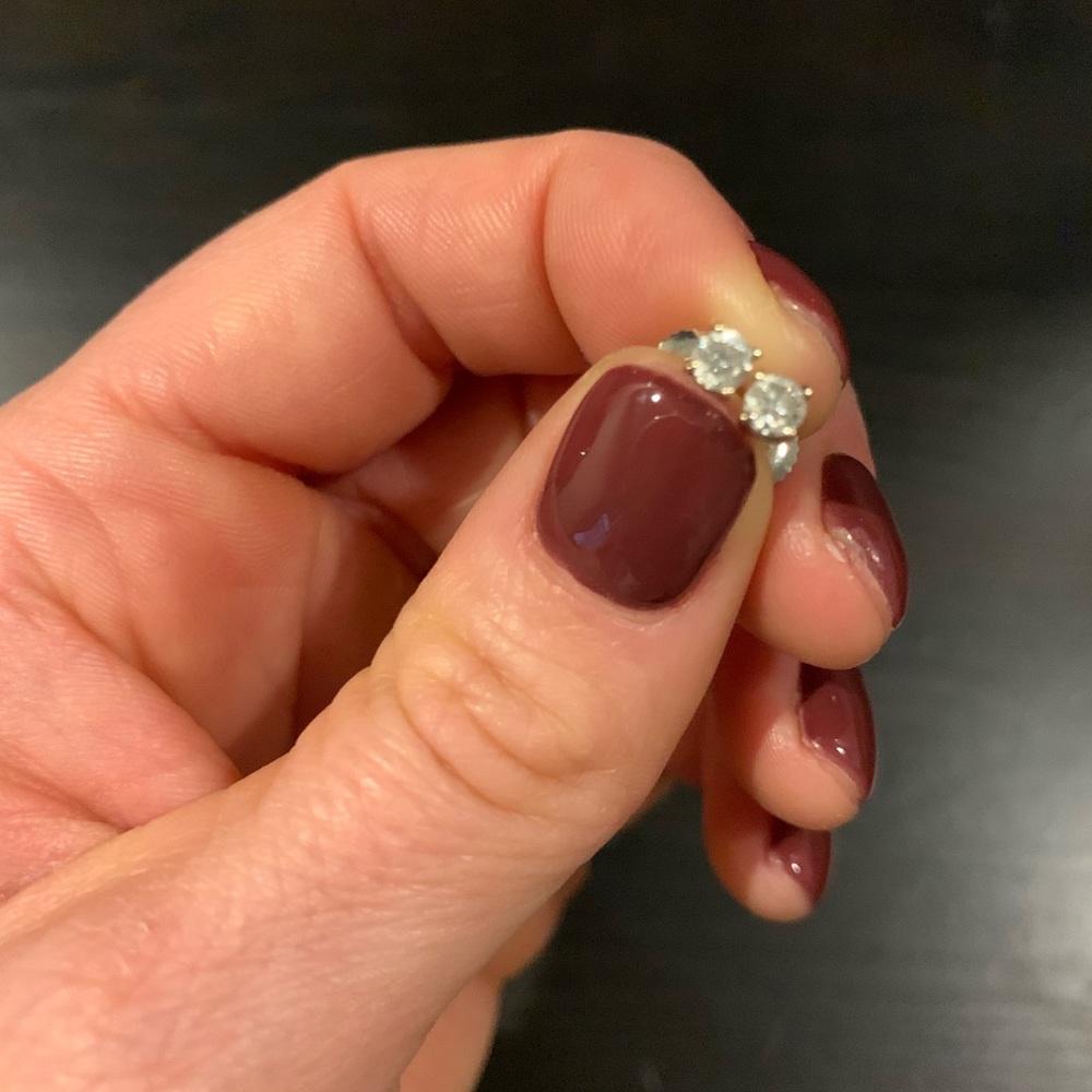 Diamond stud earrings with screw backs